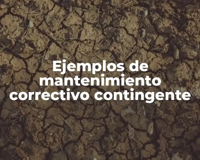 Ejemplos de mantenimiento correctivo contingente