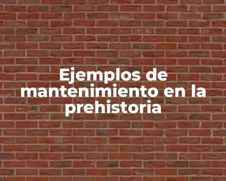 Ejemplos de mantenimiento en la prehistoria