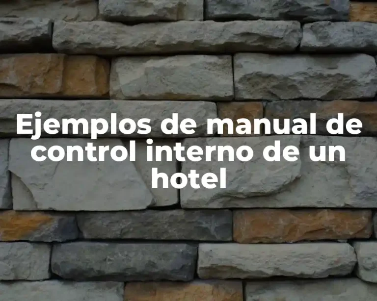 Ejemplos de manual de control interno de un hotel
