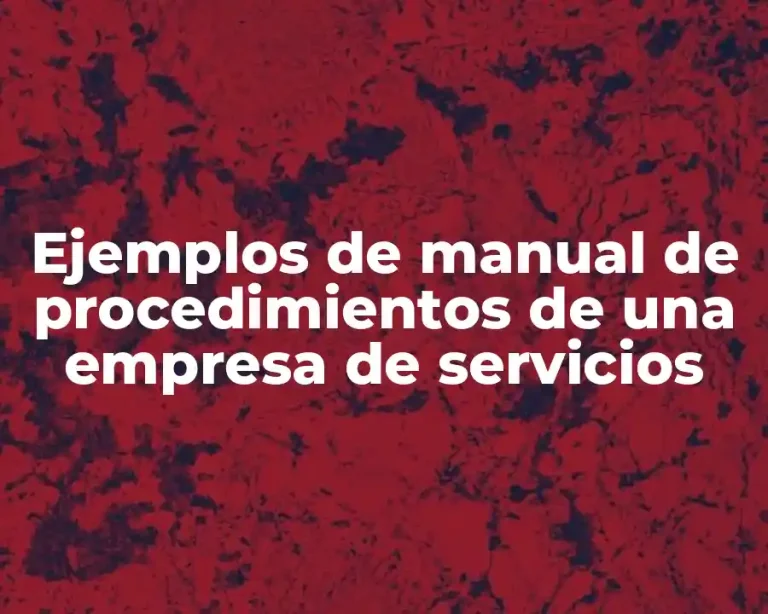 Ejemplos de manual de procedimientos de una empresa de servicios