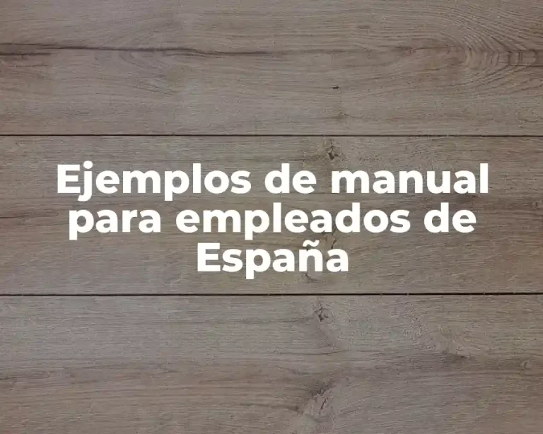 Ejemplos de manual para empleados de España