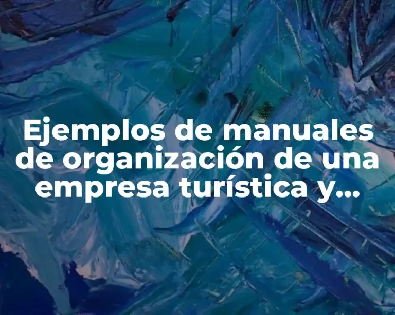 Ejemplos de manuales de organización de una empresa turística y Significado