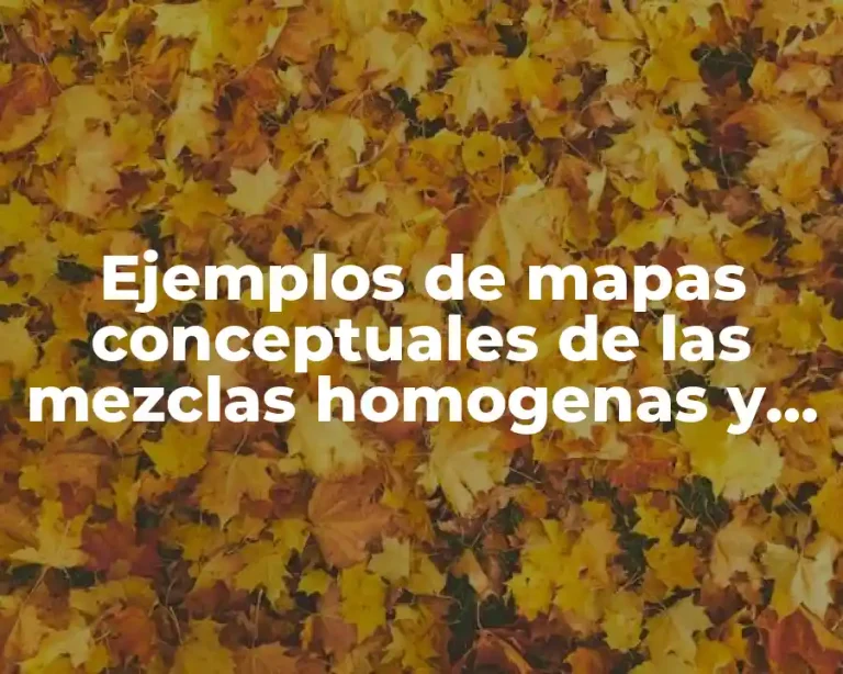 Ejemplos de mapas conceptuales de las mezclas homogenas y heterogenas