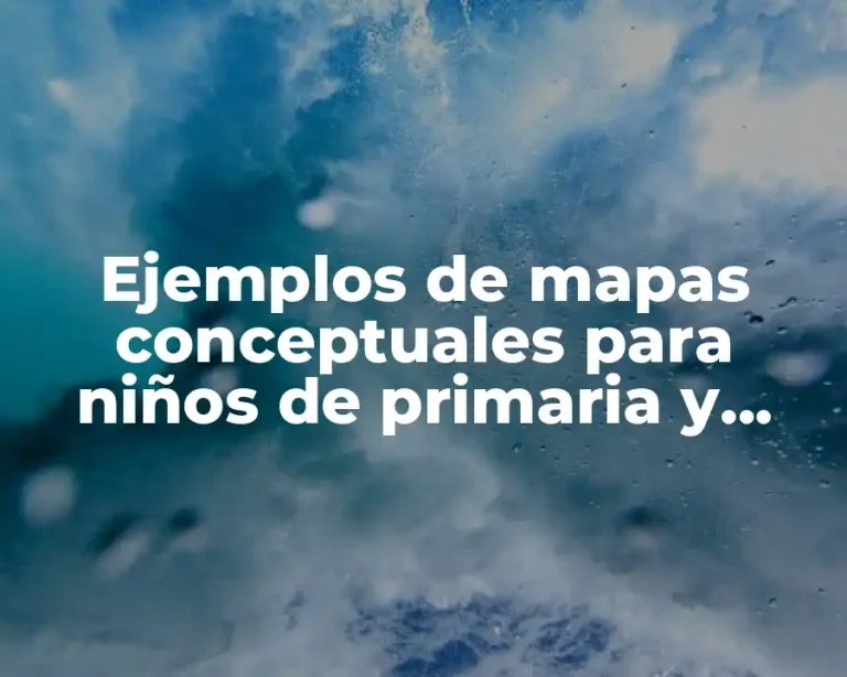 Ejemplos de mapas conceptuales para niños de primaria y Significado
