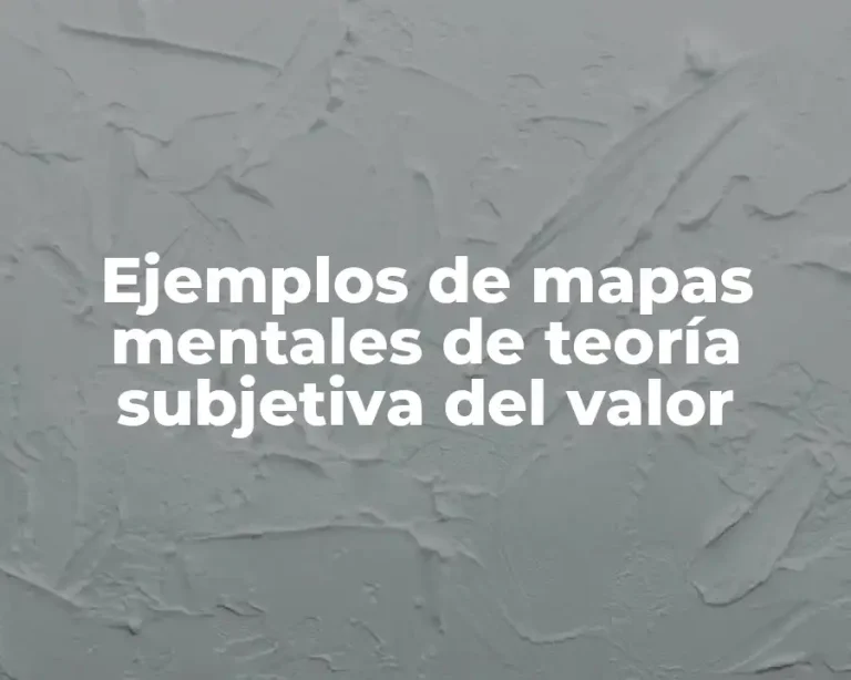 Ejemplos de mapas mentales de teoría subjetiva del valor