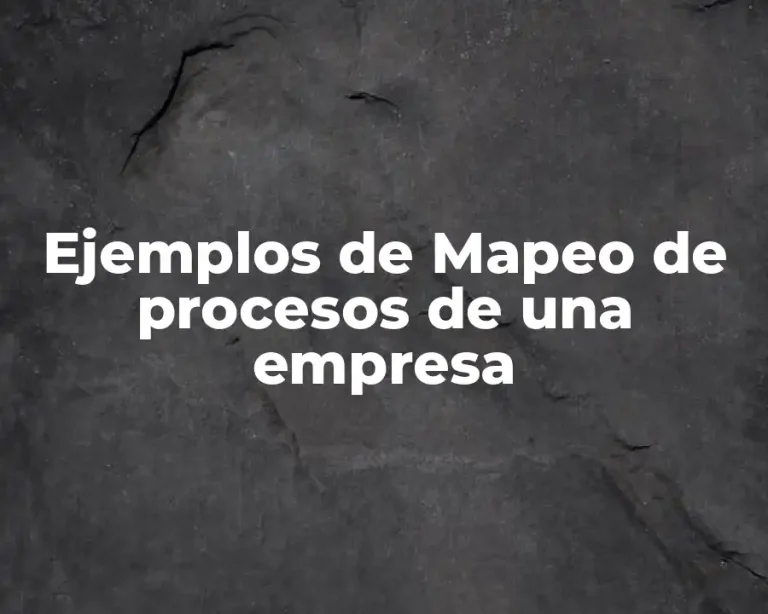 Ejemplos de Mapeo de procesos de una empresa