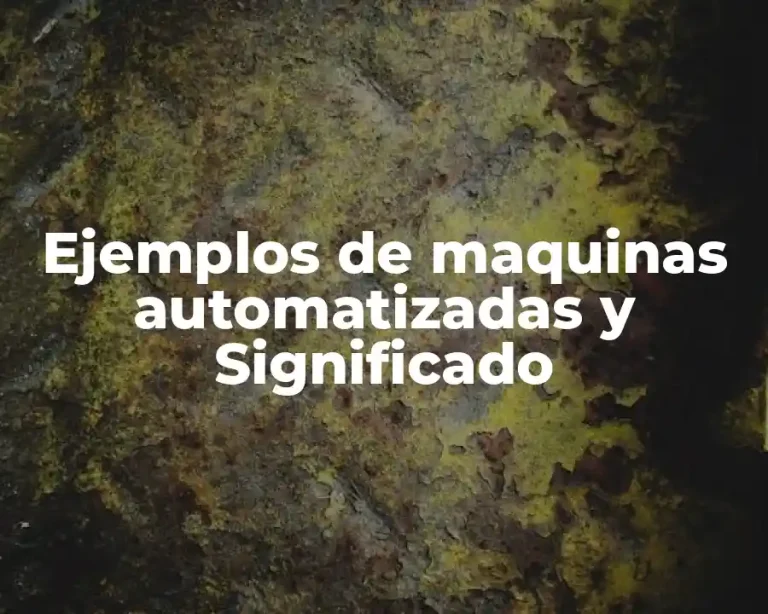 Ejemplos de maquinas automatizadas y Significado