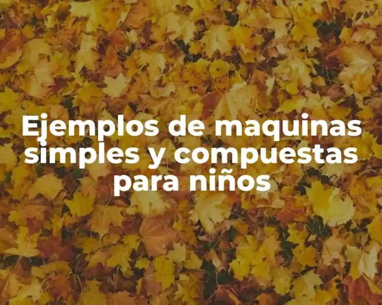 Ejemplos de maquinas simples y compuestas para niños