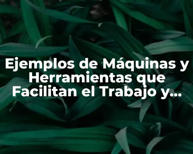 Ejemplos de Máquinas y Herramientas que Facilitan el Trabajo y Significado