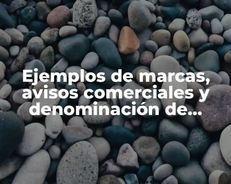 Ejemplos de marcas, avisos comerciales y denominación de origen