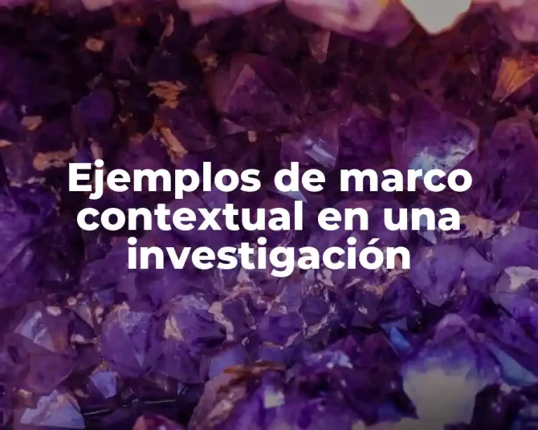 Ejemplos de marco contextual en una investigación