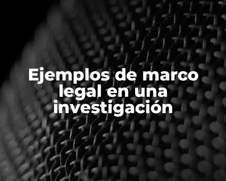 Ejemplos de marco legal en una investigación