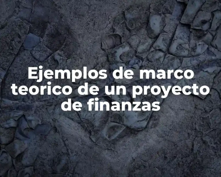 Ejemplos de marco teorico de un proyecto de finanzas