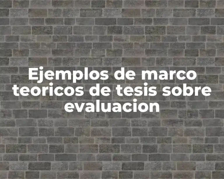 Ejemplos de marco teoricos de tesis sobre evaluacion