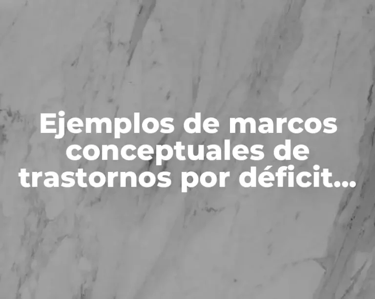 Ejemplos de marcos conceptuales de trastornos por déficit de atención