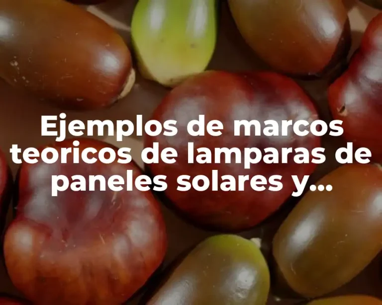 Ejemplos de marcos teoricos de lamparas de paneles solares y Significado
