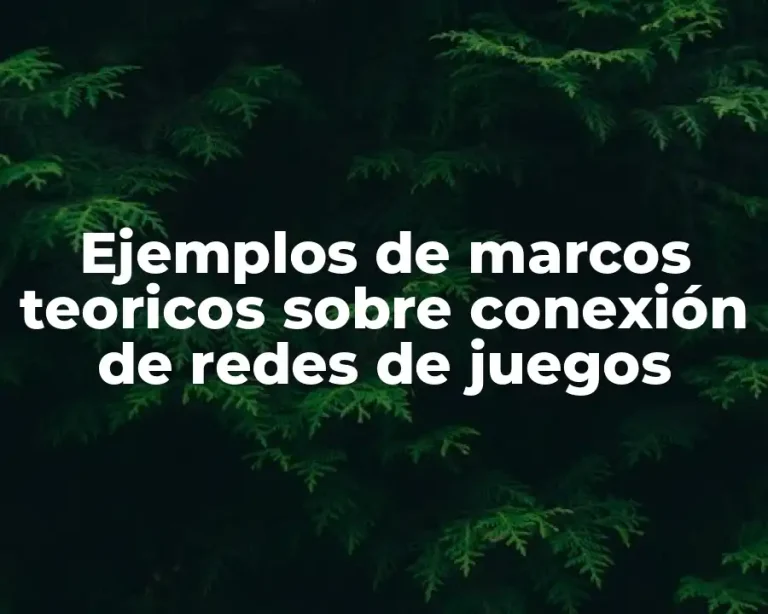 Ejemplos de marcos teoricos sobre conexión de redes de juegos