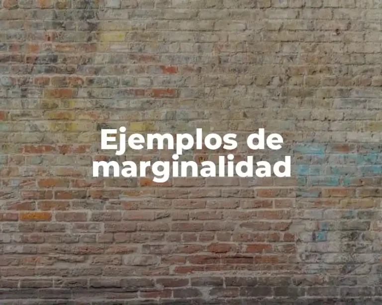 Ejemplos de marginalidad