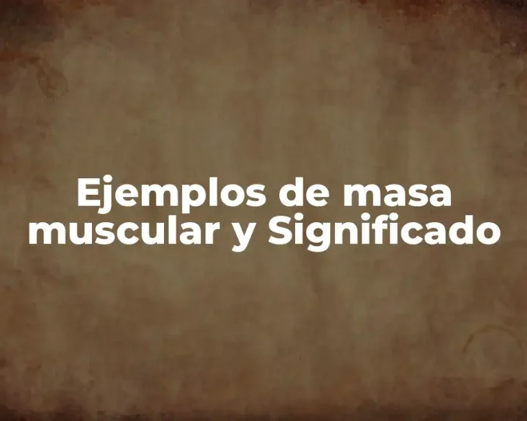 Ejemplos de masa muscular y Significado