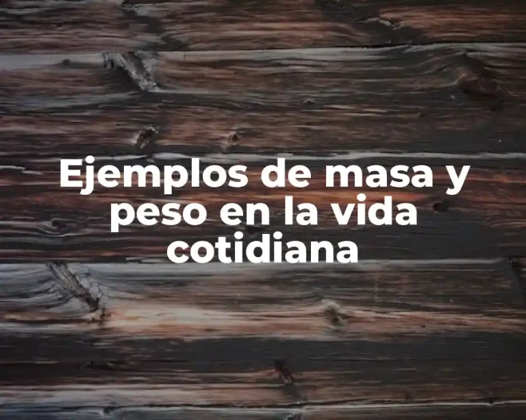 Ejemplos de masa y peso en la vida cotidiana