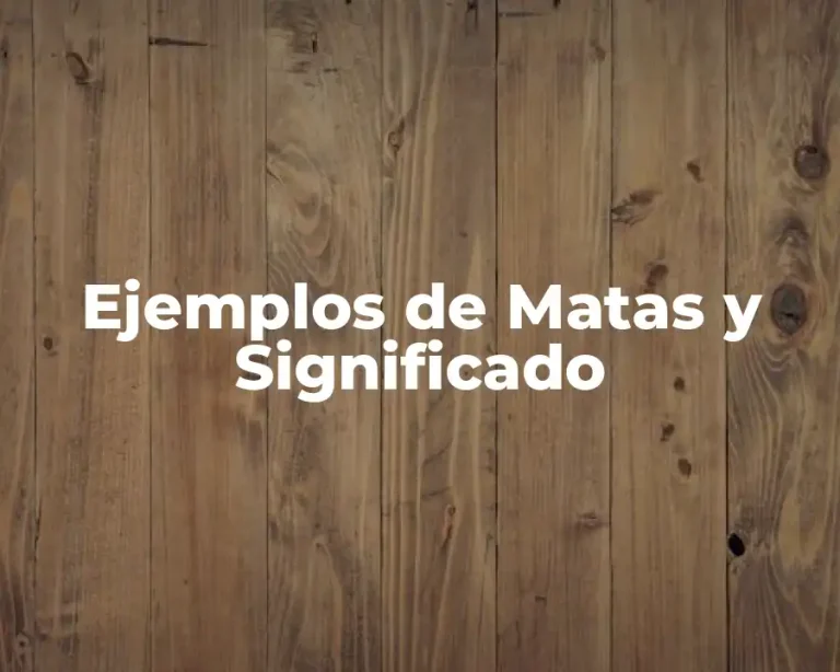 Ejemplos de Matas y Significado
