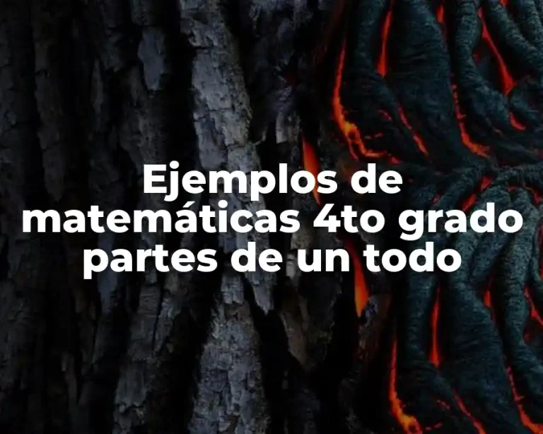 Ejemplos de matemáticas 4to grado partes de un todo
