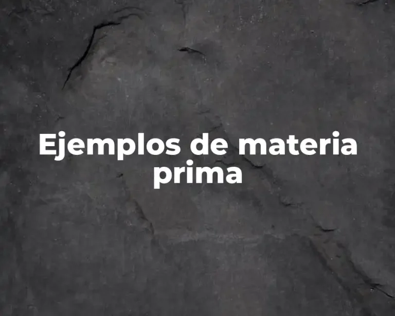 Ejemplos de materia prima