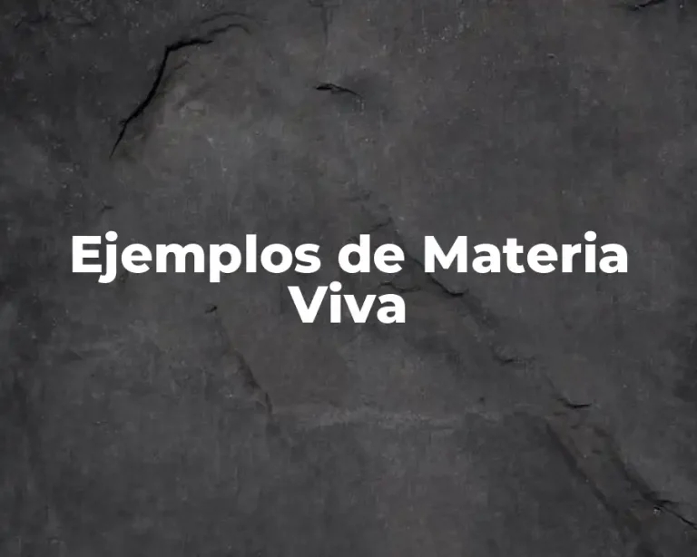 Ejemplos de Materia Viva