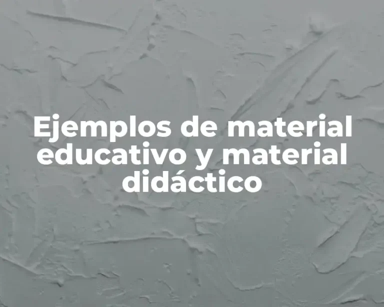 Ejemplos de material educativo y material didáctico