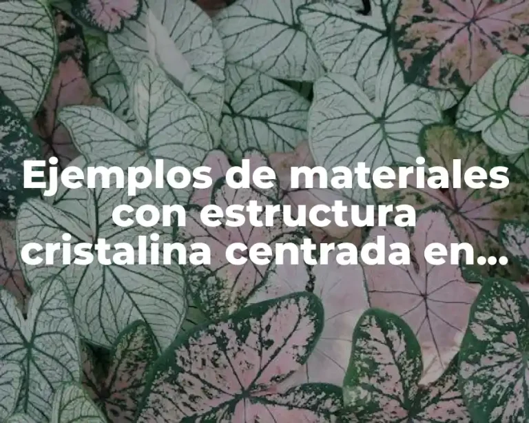 Ejemplos de materiales con estructura cristalina centrada en las caras