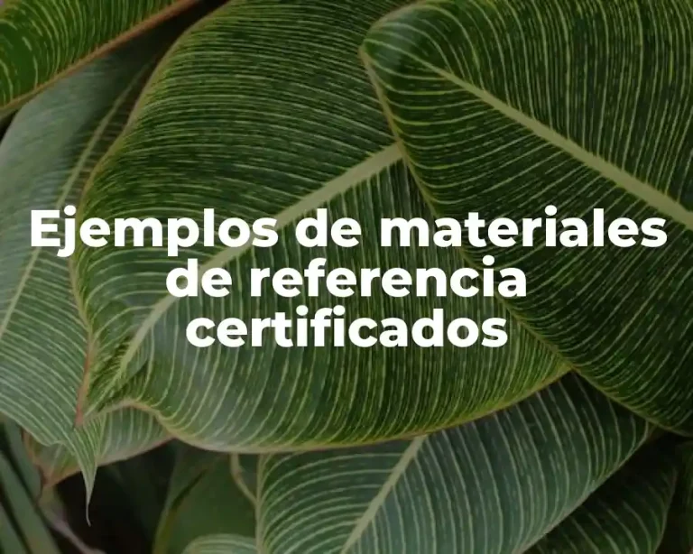Ejemplos de materiales de referencia certificados