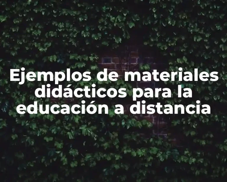 Ejemplos de materiales didácticos para la educación a distancia