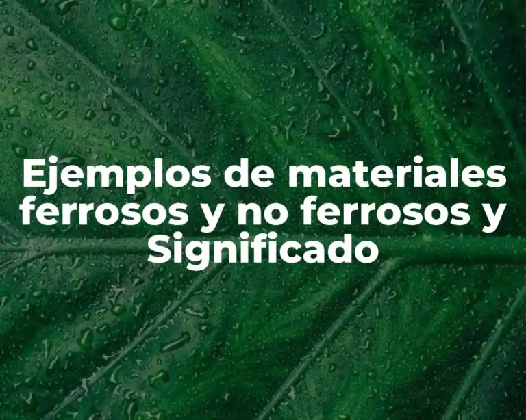 Ejemplos de materiales ferrosos y no ferrosos y Significado