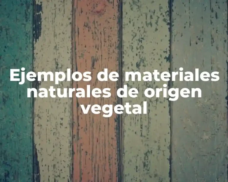 Ejemplos de materiales naturales de origen vegetal