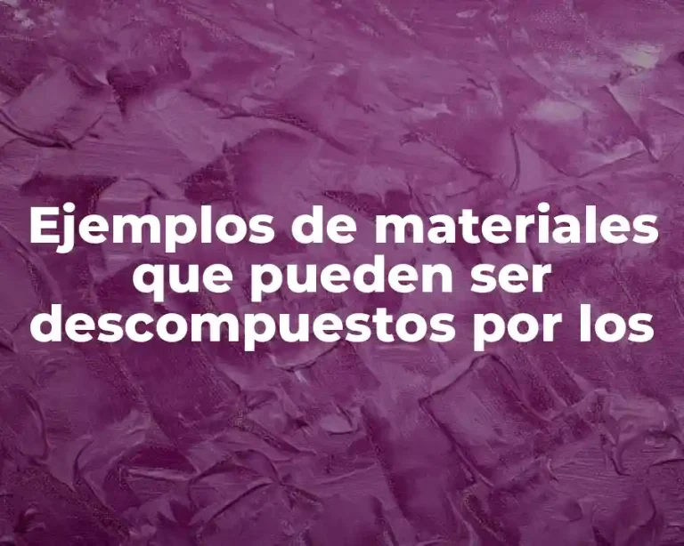 Ejemplos de materiales que pueden ser descompuestos por los