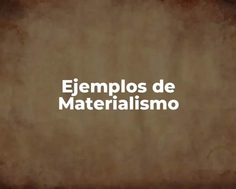 Ejemplos de Materialismo