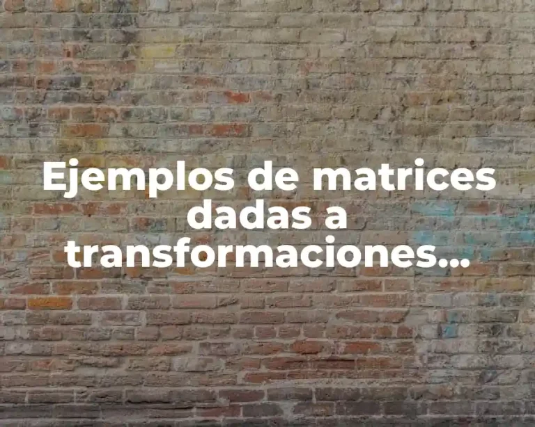 Ejemplos de matrices dadas a transformaciones lineales por definición y Significado