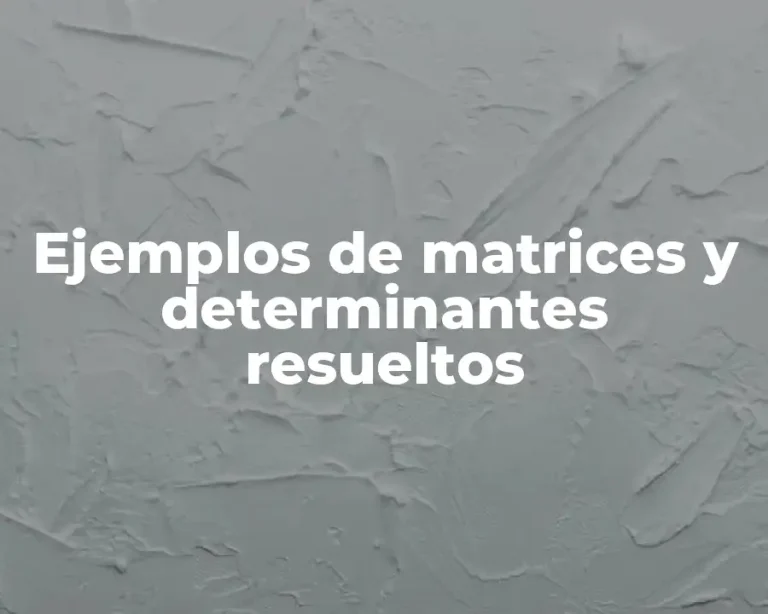 Ejemplos de matrices y determinantes resueltos