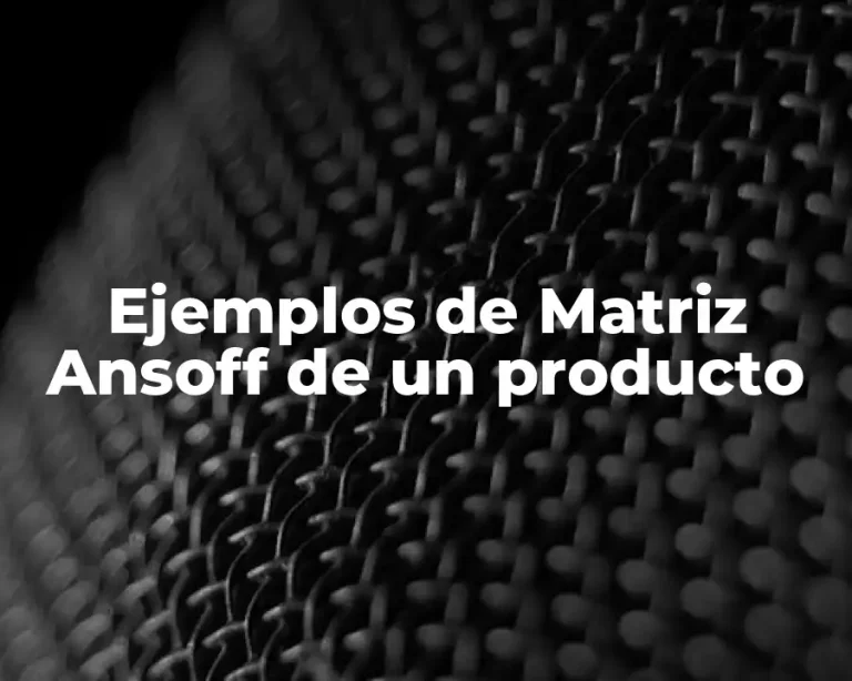 Ejemplos de Matriz Ansoff de un producto