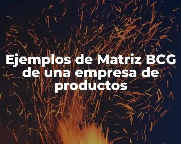 Ejemplos de Matriz BCG de una empresa de productos