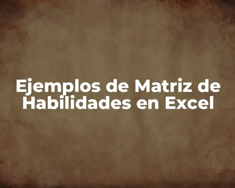 Ejemplos de Matriz de Habilidades en Excel