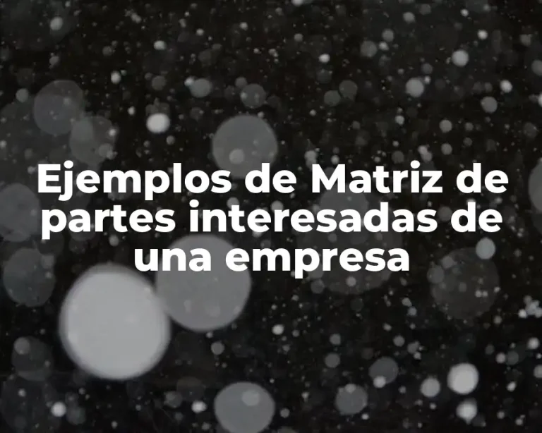 Ejemplos de Matriz de partes interesadas de una empresa