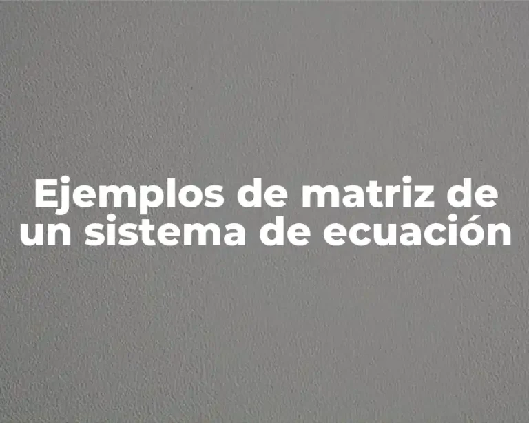 Ejemplos de matriz de un sistema de ecuación