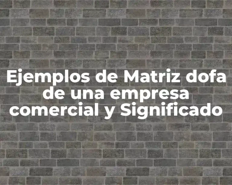 Ejemplos de Matriz dofa de una empresa comercial y Significado