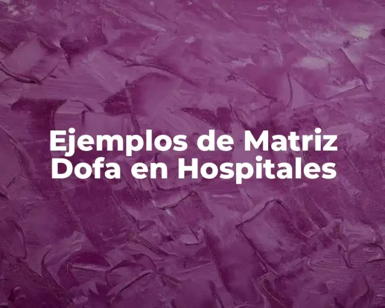 Ejemplos de Matriz Dofa en Hospitales