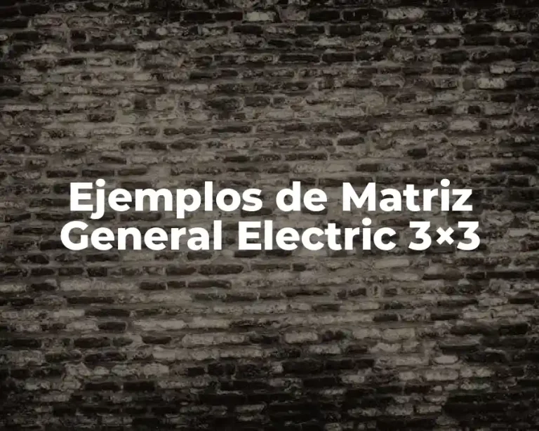 Ejemplos de Matriz General Electric 3×3