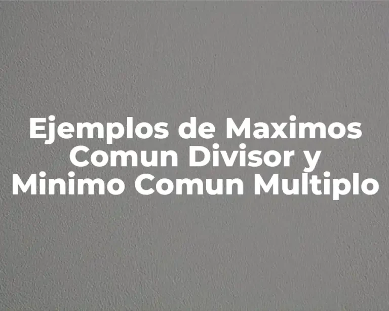 Ejemplos de Maximos Comun Divisor y Minimo Comun Multiplo