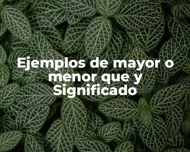 Ejemplos de mayor o menor que y Significado