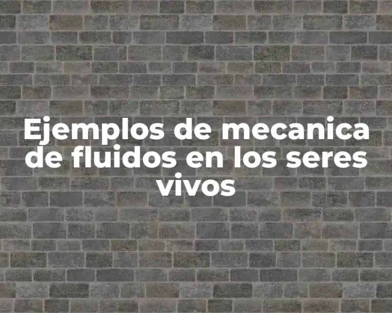 Ejemplos de mecanica de fluidos en los seres vivos