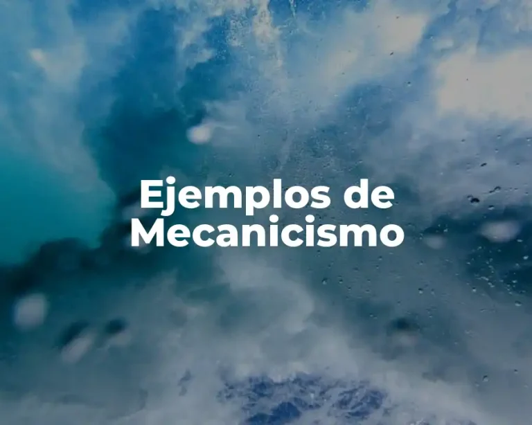 Ejemplos de Mecanicismo